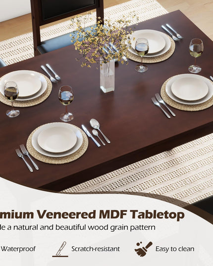 Giantex 5-Piece Dining Table Set for 4 - Breakfast Nook Table Set with Kitchen Table