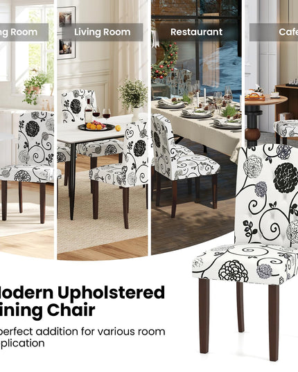 Giantex Tufted Dining Chairs Set of 2/4 Upholstered Kitchen Chair（18" x 22.5" x 37"）