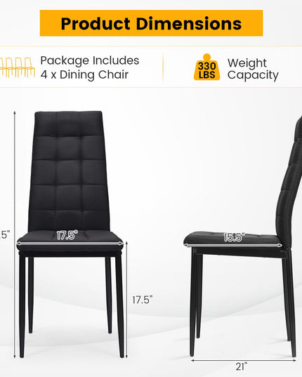 Giantex Dining Chairs Set of 4 Black