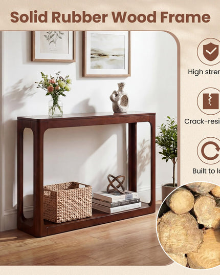 Giantex 47" Wood Console Table w/Solid Rubber Wood Frame