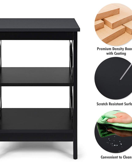Giantex Nightstand 3-Tier End Table Multifunctional