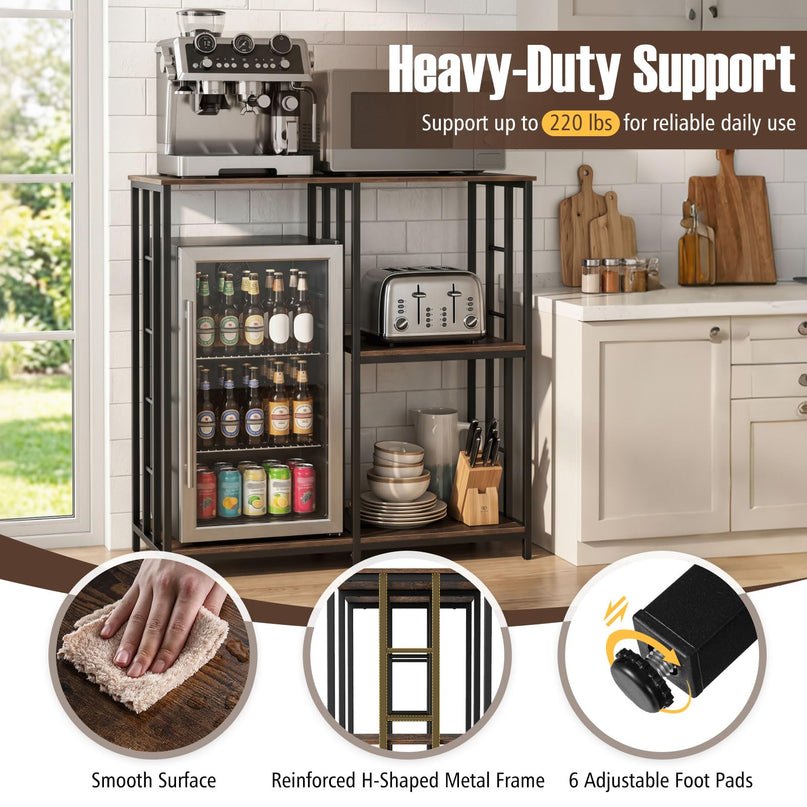 Giantex Kitchen Bakers Rack with Open Shelves