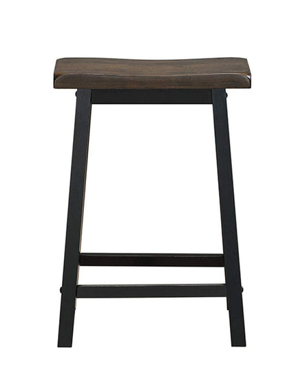 Giantex Set of 2 Saddle Seat Stools, Wood Vintage Counter Height Chairs