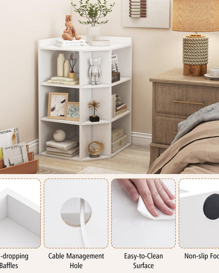 Giantex 3-Tier Corner Cabinet with Charging Station