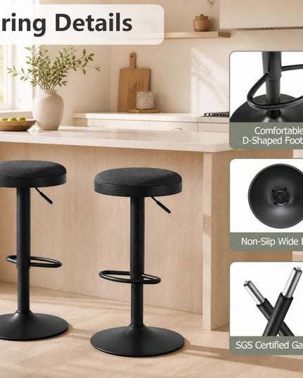 GIANTEX Modern Swivel Adjustable Height Bar Stools Set of 2/4