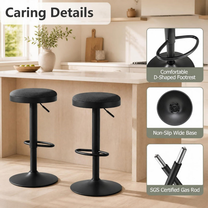 GIANTEX Modern Swivel Adjustable Height Bar Stools Set of 2/4