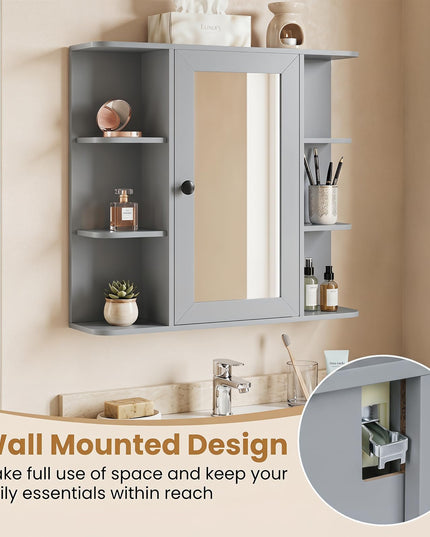 Giantex Wall Mounted Bathroom Medicine Cabinet with Mirror & Shelves