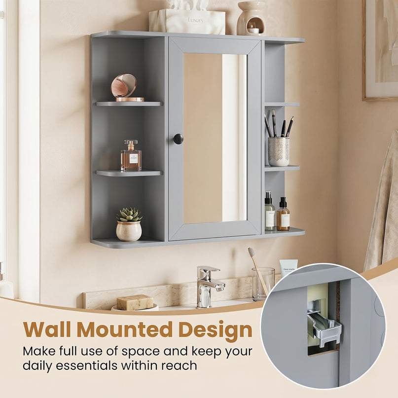 Giantex Wall Mounted Bathroom Medicine Cabinet with Mirror & Shelves