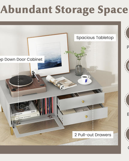 Giantex TV Stand for TVs up to 55”, Entertainment Center with Storage Drawers