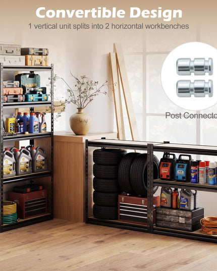 Giantex 5-Tier Metal Storage Shelves(1/2/3/4,30" W x 12" D x 60" H)