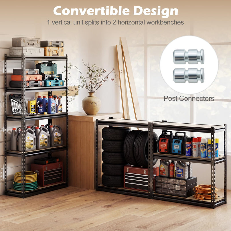 Giantex 5-Tier Metal Storage Shelves(1/2/3/4,30" W x 12" D x 60" H)