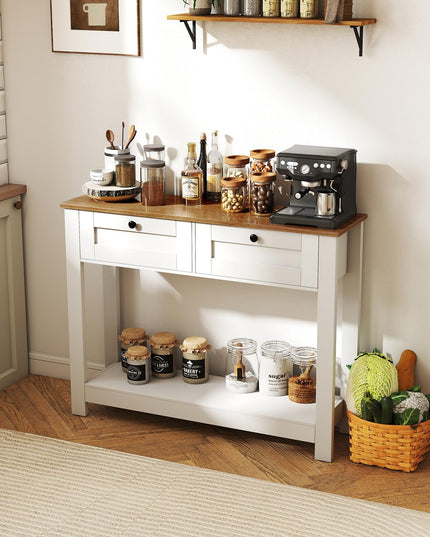Giantex 42" Farmhouse Console Table with 2 Drawers
