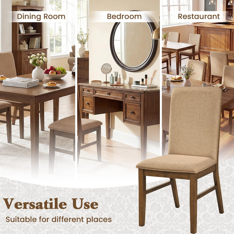 Giantex Upholstered Dining Chairs Set of 2/4 for Dining Room and Restaurant