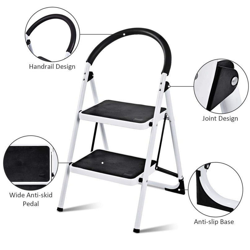 Giantex 2 Step Ladder Folding Step Stool Platform Home Kitchen Tool Multiuse Stepladder