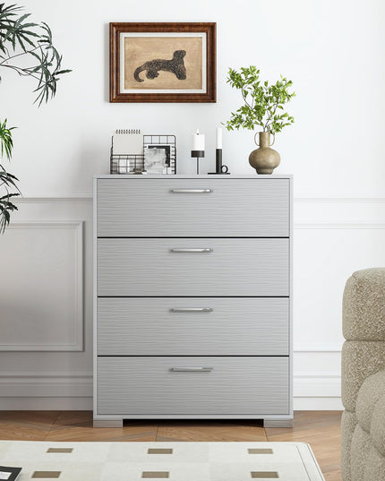 Giantex Storage Cabinet with 4 Drawers, Metal Legs & Handles, Anti-Toppling Devices, Tall Cabinet