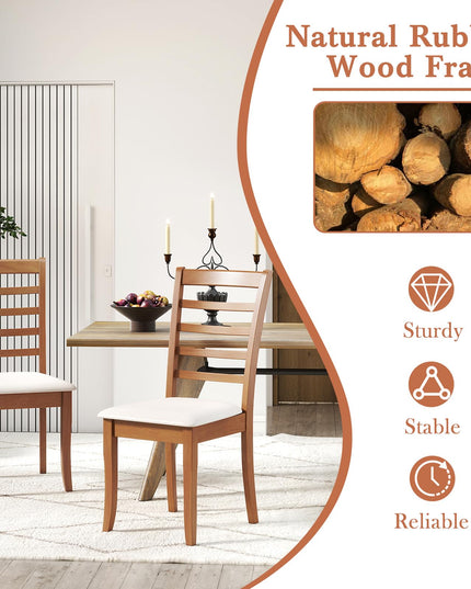 Giantex Wooden Dining Chair Set of 2/4 for Living Room Restaurant