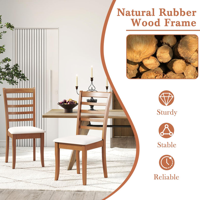 Giantex Wooden Dining Chair Set of 2/4 for Living Room Restaurant