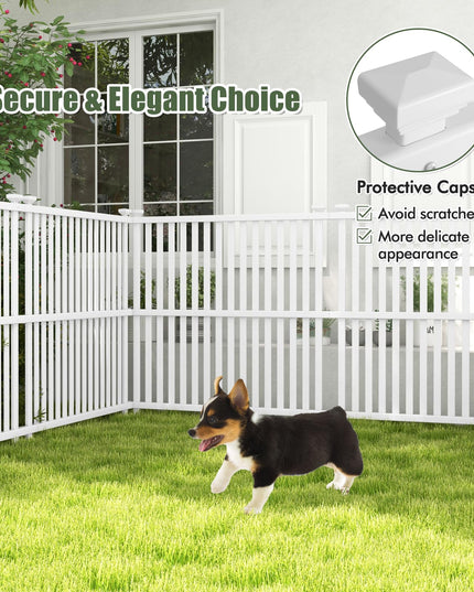 Giantex Air Conditioner Fence 2/4 Panels - 45''W x 45''H Outdoor Fence Privacy Screen with Metal Stakes