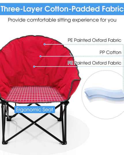Giantex Portable Camping Chair, Lawn Chair, Outdoor Folding Chair with Cup Holder, Soft Seat