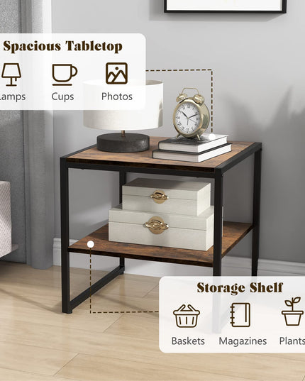 Giantex End Table Set of 2, Industrial 20" Side Table