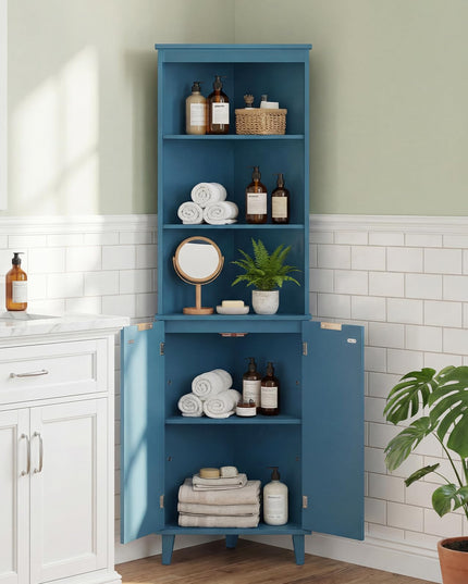 Giantex 68" Tall 6-TierCorner Cabinet with Fluted Doors