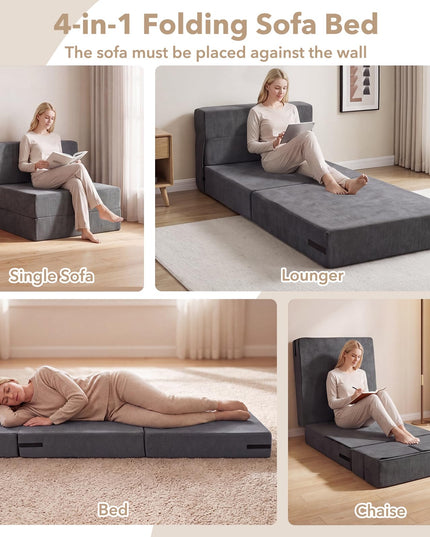 Giantex 4-in-1 Folding Sofa Bed Convertible Sleeper Chair for Adults