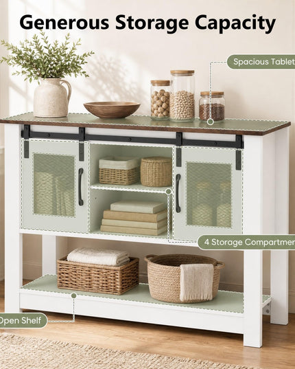 GIANTEX 40" Farmhouse Sideboard Buffet w/Sliding Barn Doors