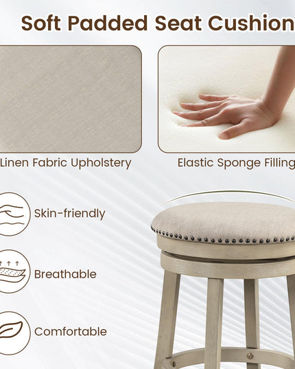 Giantex Swivel Bar Stools Set of 2/4 with Comfy Padded Seat Cushion