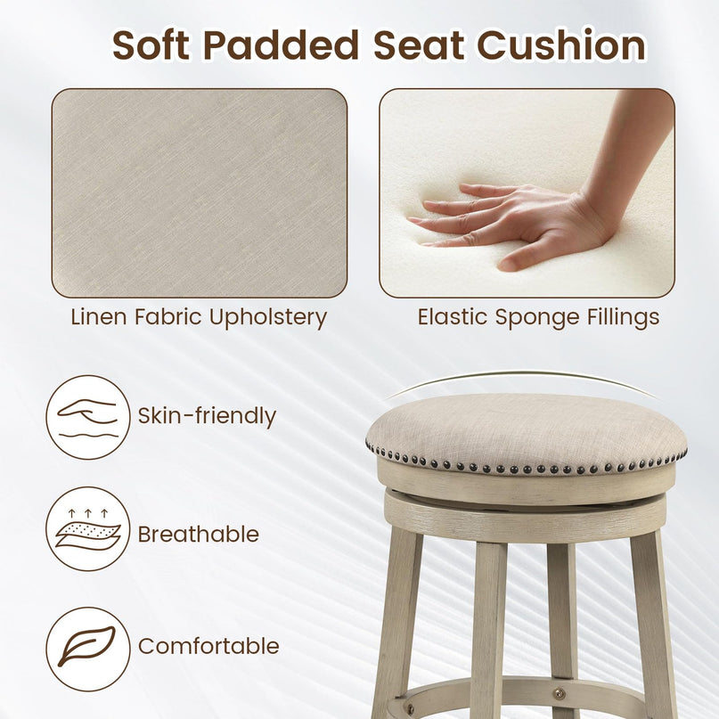 Giantex Swivel Bar Stools Set of 2/4 with Comfy Padded Seat Cushion