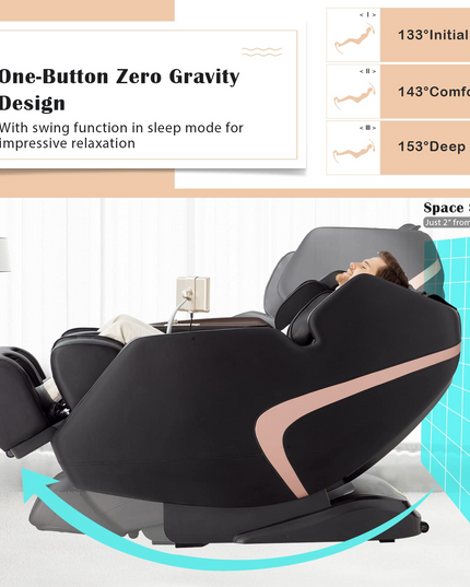 Giantex 3D Full Body Massage Chair, Zero-Gravity Massage Recliner Chair w/ 7'' Touch Screen & SL Track