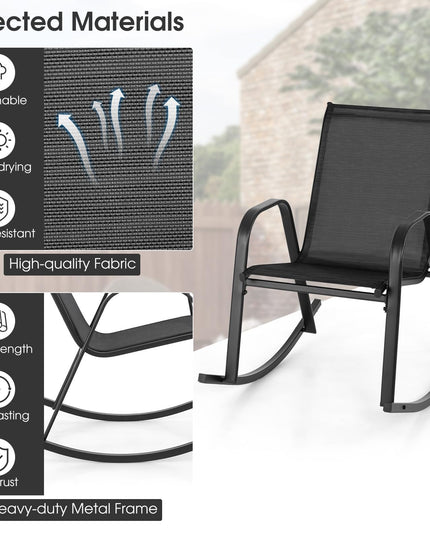 Giantex Outdoor Rocking Chairs , Patio Rocking Chairs w/Breathable Seat & Back