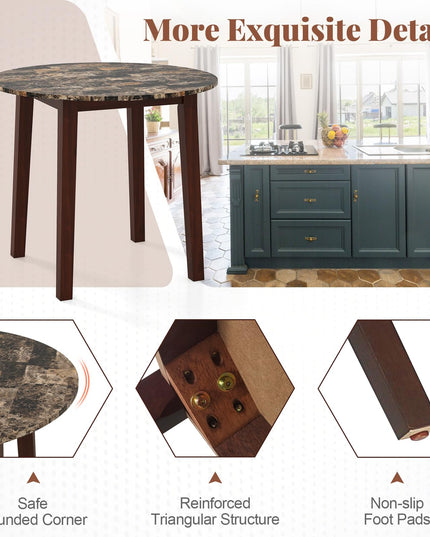 Giantex 35” Round Dining Table - Kitchen Table with Rubber Wood Legs