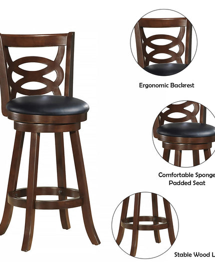 Giantex Bar Stools, Counter Height Dining Chair, Fabric Upholstered 360 Degree Swivel