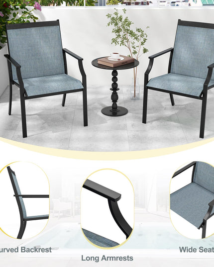 Giantex Patio Chairs Set of 2, All Weather Resistant Outdoor Chairs for Front Porch Lawn Garden Yard