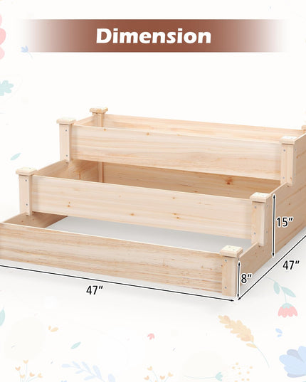 Giantex 3-Tier Raised Garden Bed, Tiered Planter Box