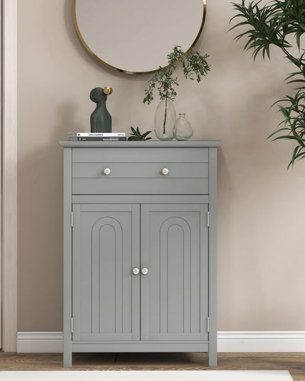 Giantex Bathroom Storage Cabinet with Drawer - Floor Cabinet with Doors, Adjustable Shelf