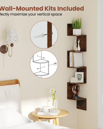 Giantex Corner Shelf Wall Mounted for Living Room