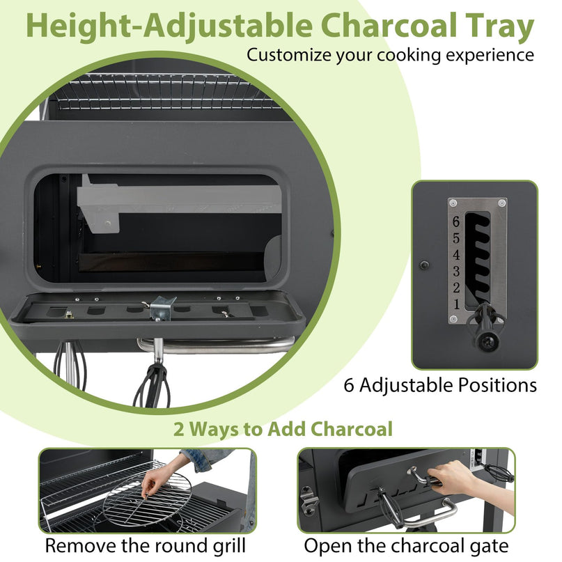 Giantex 24" Charcoal BBQ Grill with Adjustable Charcoal Tray