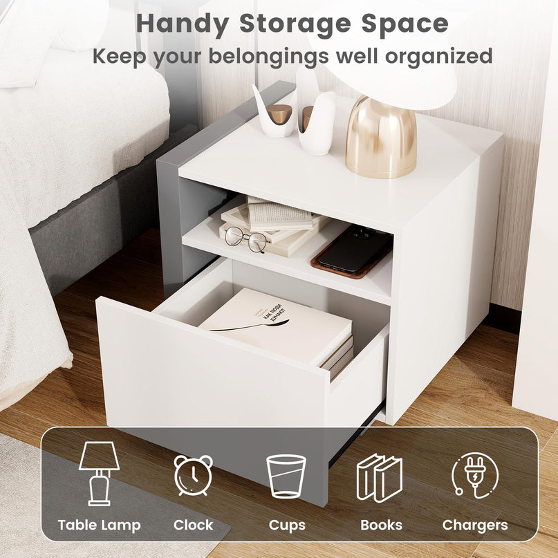 Giantex Modern Nightstand with Drawer