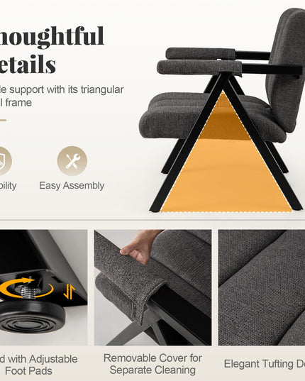 Giantex Mid-Century Modern Accent Chair Comfy Oversized Reading Chair