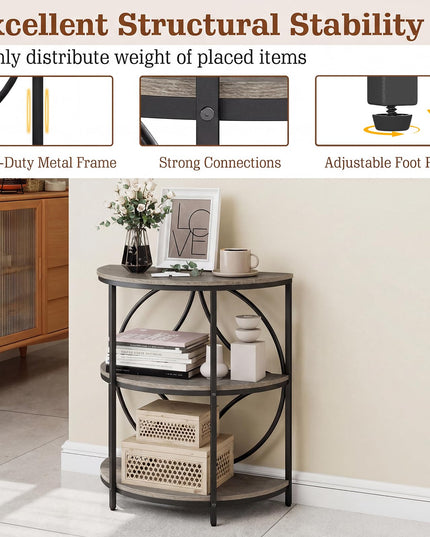 Giantex Lot de 1 ou 2 tables d'appoint demi-rondes étroites à 3 niveaux