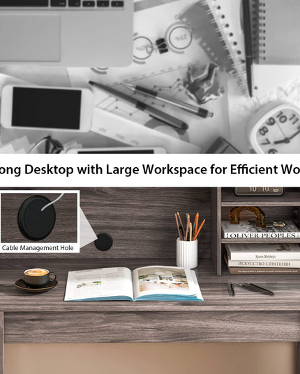 Giantex Computer Desk with Bookshelf