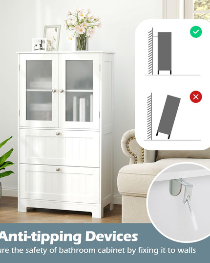 Giantex Bathroom Storage Cabinet w/2 Large Drawers