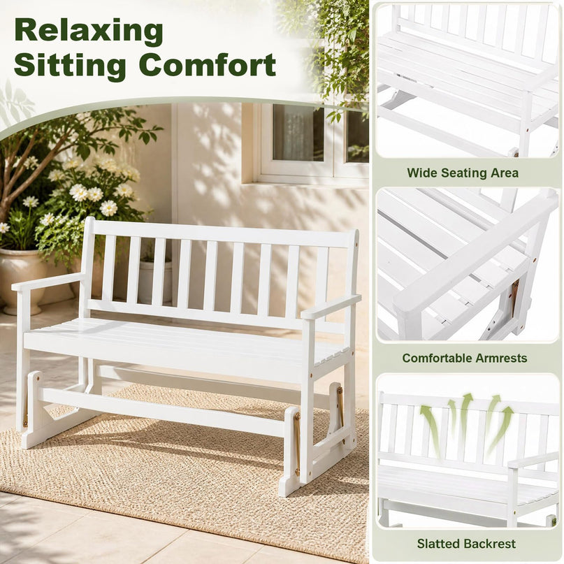 GIANTEX 2-Person Outdoor Glider Bench for Garden Yard Porch