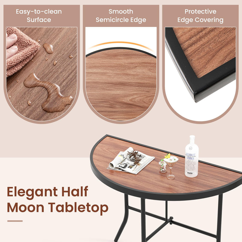 Giantex Half Round Folding Table Half Moon Dining Table