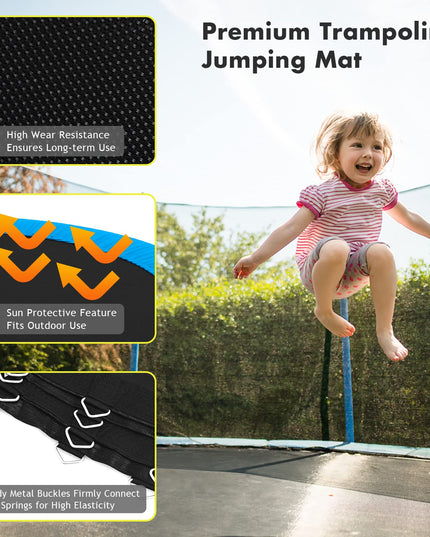 Replacement Trampoline Mat, High-Elastic PP Weather-Resistant Mat Fits 8 10 12 14 16ft Round Frame