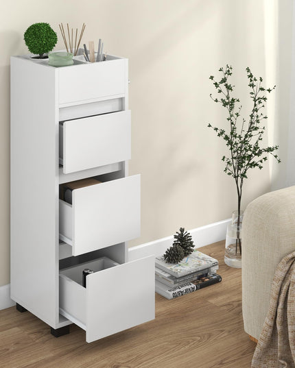 Giantex Small Bathroom Storage Cabinet - Narrow Space-saving Bathroom Cabinet with 3 Drawers