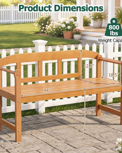 Giantex Outdoor Bench for Patio 2-Person Wood Garden Bench