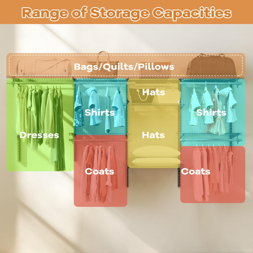 Giantex Closet Organizer System Wall-mounted Custom Closet Kit