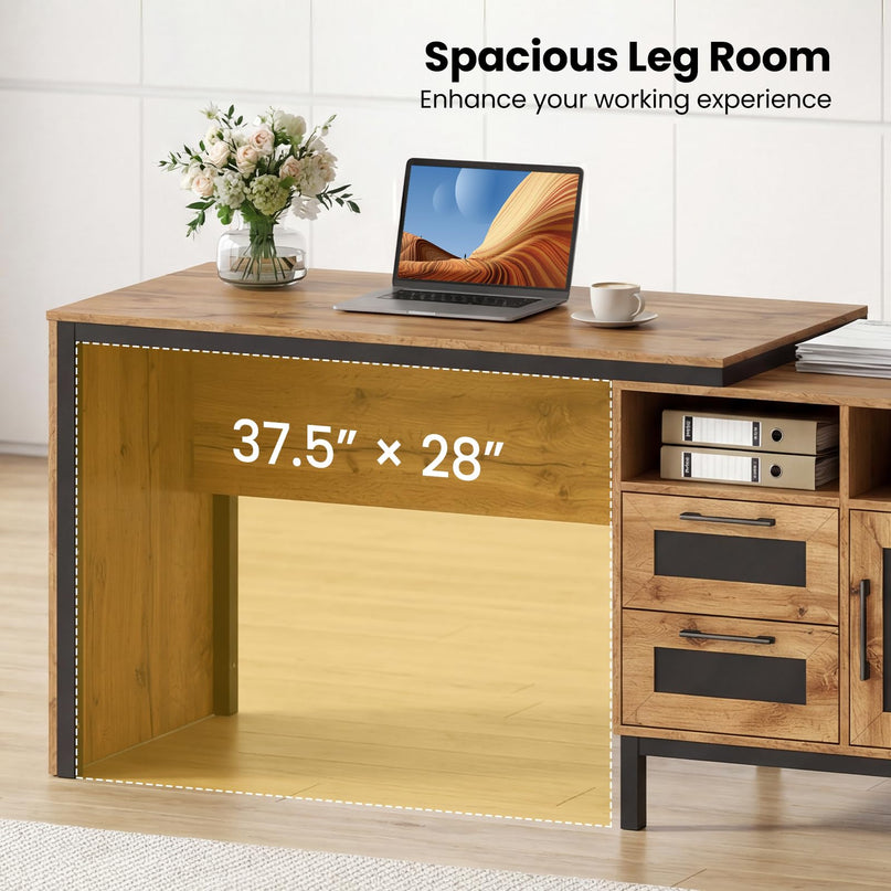 Giantex 71" Executive Desk Farmhouse Home Office Desk